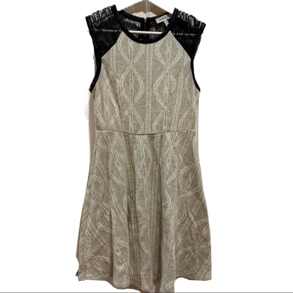 MONTEAU Sleeveless Dress Ivory Black Small EUC - Picture 1 of 8